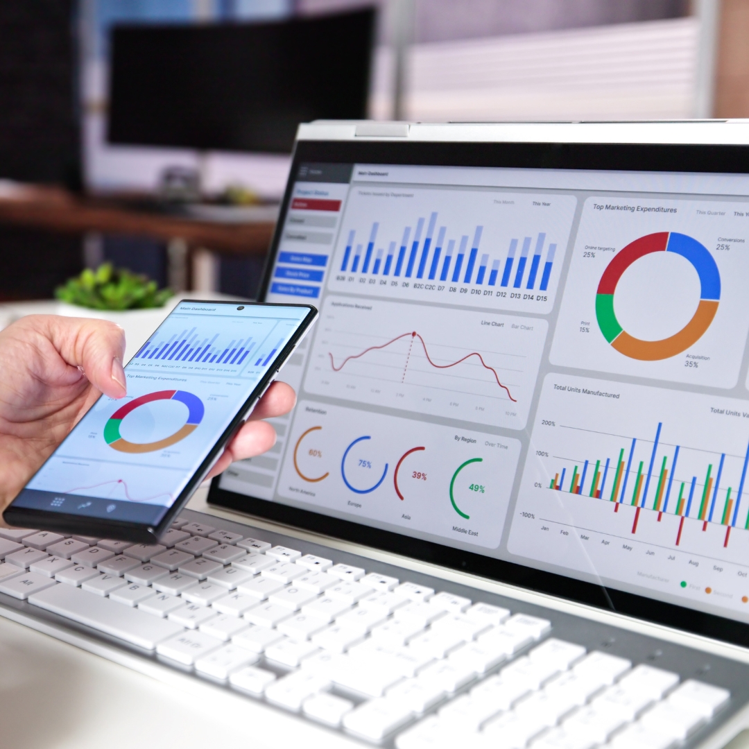 Dashboard showing website traffic and lead conversion data for senior living community