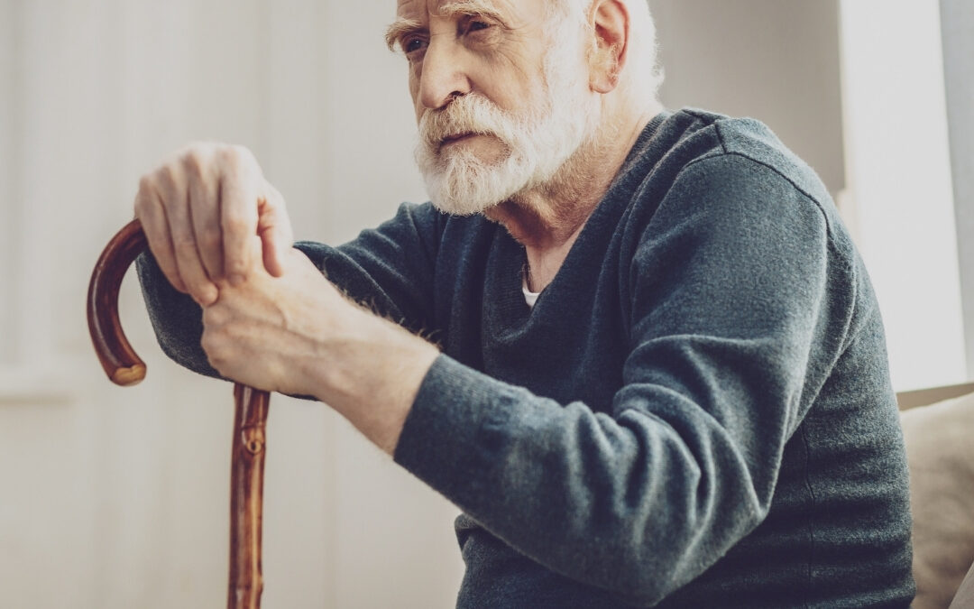 Seniors socializing in a senior housing community.